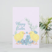Happy Oaster mit Baby Chicks Briefpapier (Stehend Vorderseite)