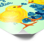 Happy Oaster mit Baby Chicks Fotodruck (Ecke)
