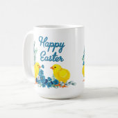 Happy Oaster mit Baby Chicks Kaffeetasse (Vorderseite Links)