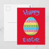 Happy Oaster mit Ei Postkarte (Vorne/Hinten)