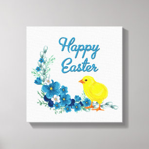 Happy Oaster mit einem Baby Chick Leinwanddruck