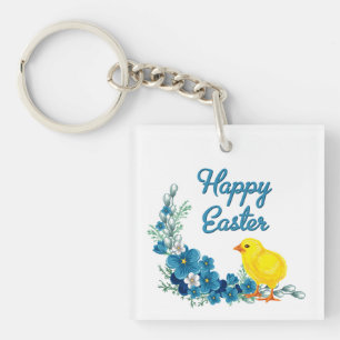 Happy Oaster mit einem Baby Chick Schlüsselanhänger
