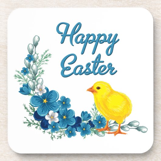 Happy Oaster mit einem Baby Chick Untersetzer (Vorderseite)
