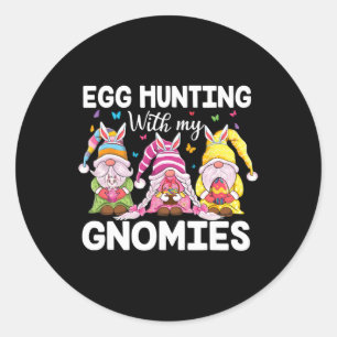 Happy Oaster mit meinen Gnomen Bunny Oars Egg Hunt Runder Aufkleber
