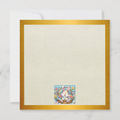 Happy Oaster mit Niedlichem Hasen, Eiern und Blume Einladung (Rückseite)