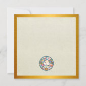 Happy Oaster mit Niedlichem Hasen, Eiern und Blume Einladung (Rückseite)