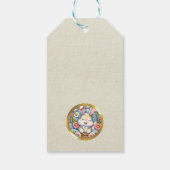 Happy Oaster mit Niedlichem Hasen, Eiern und Blume Geschenkanhänger (Rückseite)