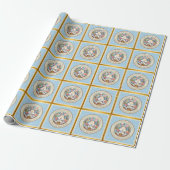 Happy Oaster mit Niedlichem Hasen, Eiern und Blume Geschenkpapier (Ungerollt)