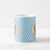 Happy Oaster mit Niedlichem Hasen, Eiern und Blume Kaffeetasse (Mittel)