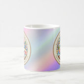 Happy Oaster mit Niedlichem Hasen, Eiern und Blume Kaffeetasse (Mittel)
