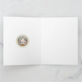 Happy Oaster mit Niedlichem Hasen, Eiern und Blume Karte (Innenseite)