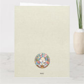 Happy Oaster mit Niedlichem Hasen, Eiern und Blume Karte (Rückseite)