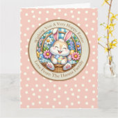 Happy Oaster mit Niedlichem Hasen, Eiern und Blume Karte (Gelbe Blume)