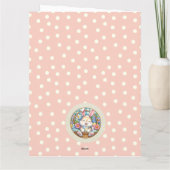 Happy Oaster mit Niedlichem Hasen, Eiern und Blume Karte (Rückseite)