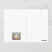 Happy Oaster mit Niedlichem Hasen, Eiern und Blume Postkarte (Rückseite)