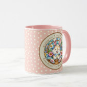 Happy Oaster mit Niedlichem Hasen, Eiern und Blume Tasse (VorderseiteRechts)