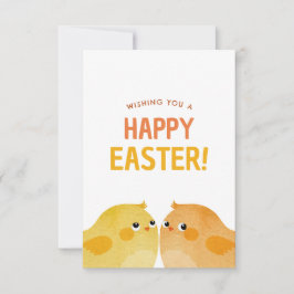 Happy Oaster mit zwei kleinen Wasserfarben-Küken Einladung