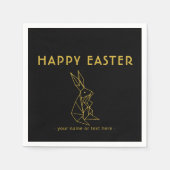 Happy Oaster Modern Black and Gold Paper Napkin Serviette (Vorderseite)