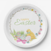 Happy Oaster Modern Chick Eggs Blumenstrauß Pappteller (Vorderseite)