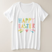 Happy Oaster Modern Pastel Typografie | Urlaub Große Größe T-Shirt (Design vorne)