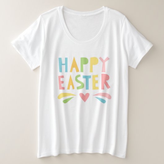 Happy Oaster Modern Pastel Typografie | Urlaub Große Größe T-Shirt (Design vorne)