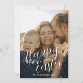 Happy Oaster Modern Script Foto Feiertagskarte (Vorderseite)