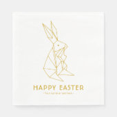 Happy Oaster Modern White and Gold Serviette (Vorderseite)