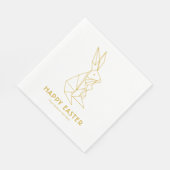 Happy Oaster Modern White and Gold Serviette (Ecke)