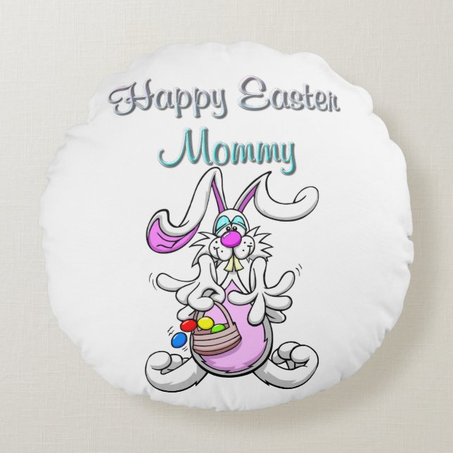 Happy Oaster Mommy Round Throw Kissen (Vorderseite)