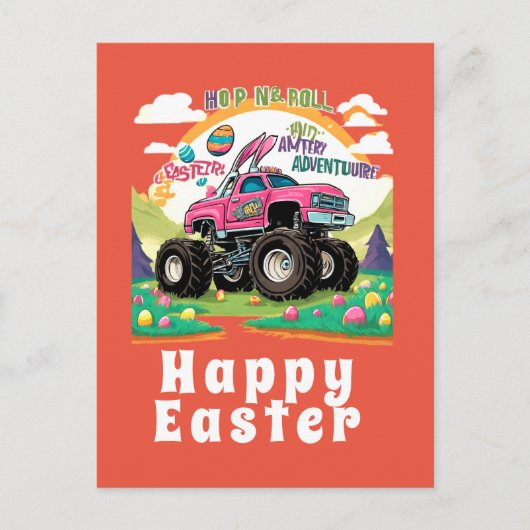 Happy Oaster Monster Truck Adventure Postkarte (Vorderseite)