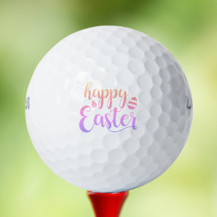Happy Oaster Multi-farbige Ostereier Typografie Golfball