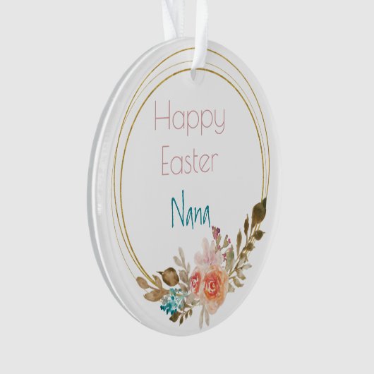 Happy Oaster Nana Geometric Floral Circle Ornament (Vorderseite)