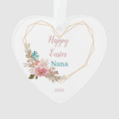 Happy Oaster Nana Geometric Floral Heart Ornament (Rückseite)