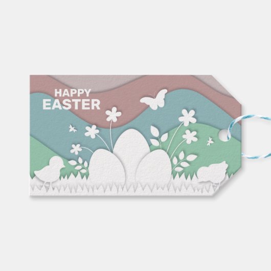 Happy Oaster Nature niedliche Cartoon Tiere Geschenkanhänger (Vorderseite (Horizontal))