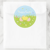 Happy Oaster Niedlich Baby Chick Runder Aufkleber (Tasche)
