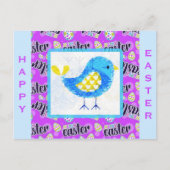 Happy Oaster Niedlich Blue Chick Postkarte (Vorderseite)