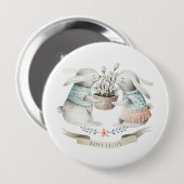 Happy Oaster Niedlich Bunnies in Liebe Button (Vorne & Hinten)