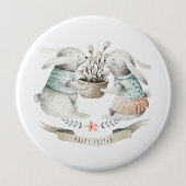 Happy Oaster Niedlich Bunnies in Liebe Button (Vorderseite)