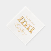 Happy Oaster Niedlich Bunnies Personalisierter Nam Servietten Mit Folie (Rechts)