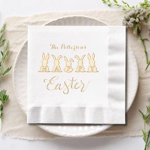 Happy Oaster Niedlich Bunnies Personalisierter Nam Servietten Mit Folie