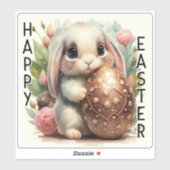 Happy Oaster Niedlich Bunny Aufkleber (Blatt)