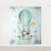 Happy Oaster Niedlich Bunny & Balloons Design Wandteppich (Vorderseite)