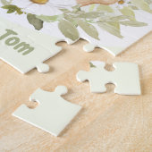 Happy Oaster Niedlich Bunny Blue Egg Personalisier Puzzle (Seite)