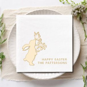 Happy Oaster Niedlich Bunny Butterfly Personalisie Servietten Mit Folie
