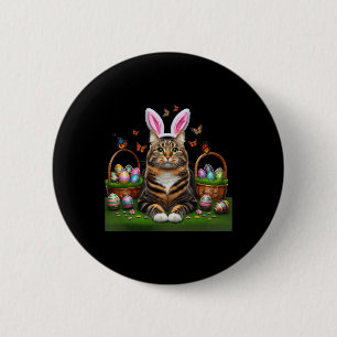 Happy Oaster Niedlich Bunny Cat Eggs Basket Osterk Button