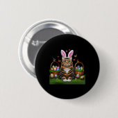 Happy Oaster Niedlich Bunny Cat Eggs Basket Osterk Button (Vorne & Hinten)