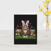 Happy Oaster Niedlich Bunny Cat Eggs Basket Osterk Karte (Gelbe Blume)