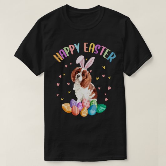 Happy Oaster Niedlich Bunny Cavalier King Charles T-Shirt (Design vorne)