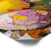 Happy Oaster Niedlich Bunny Chick Malerkirche Poster (Ecke)