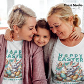 Happy Oaster Niedlich Bunny Customizable Name Fami T-Shirt